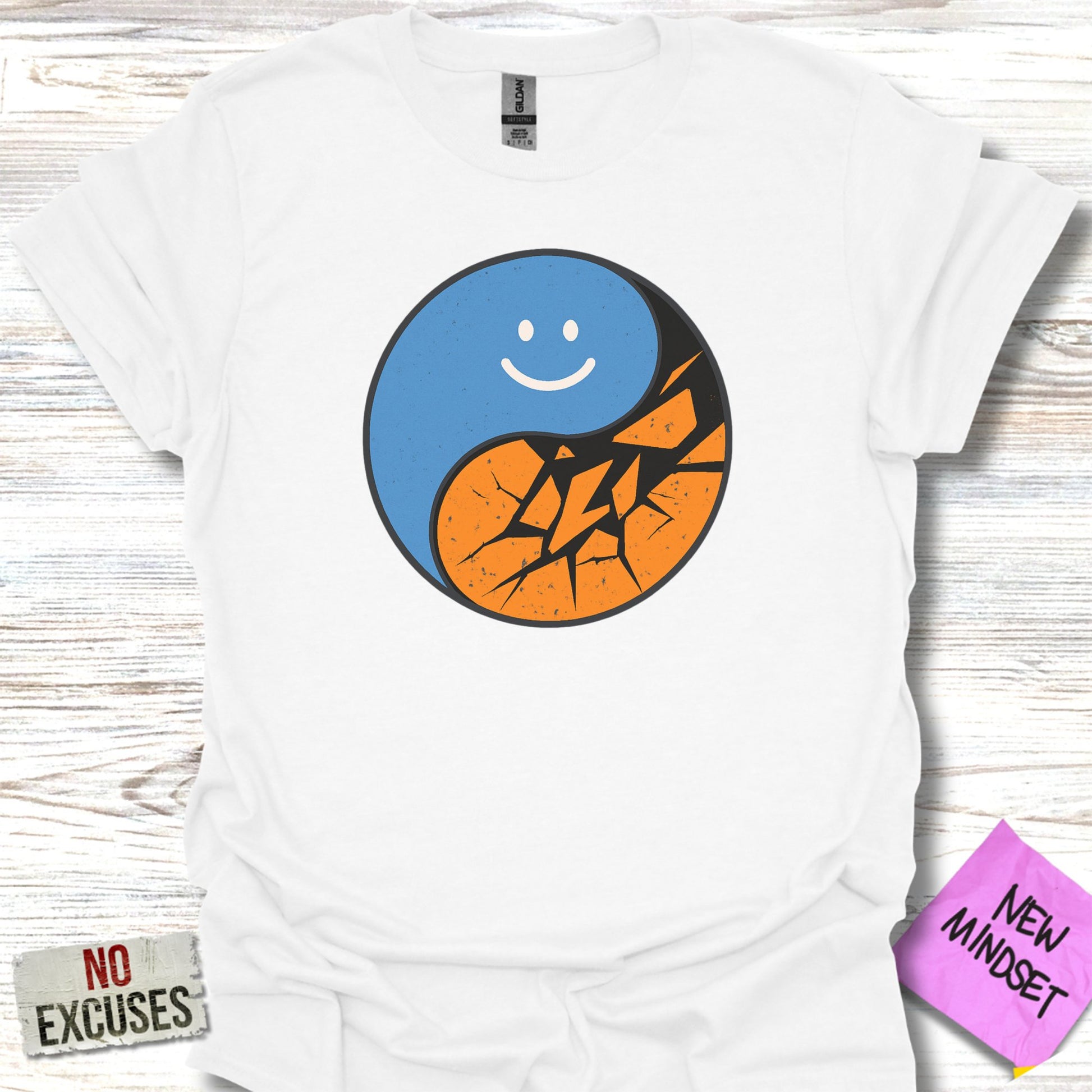 Smiling Yin Yang Basketball Graphic T-Shirt product type