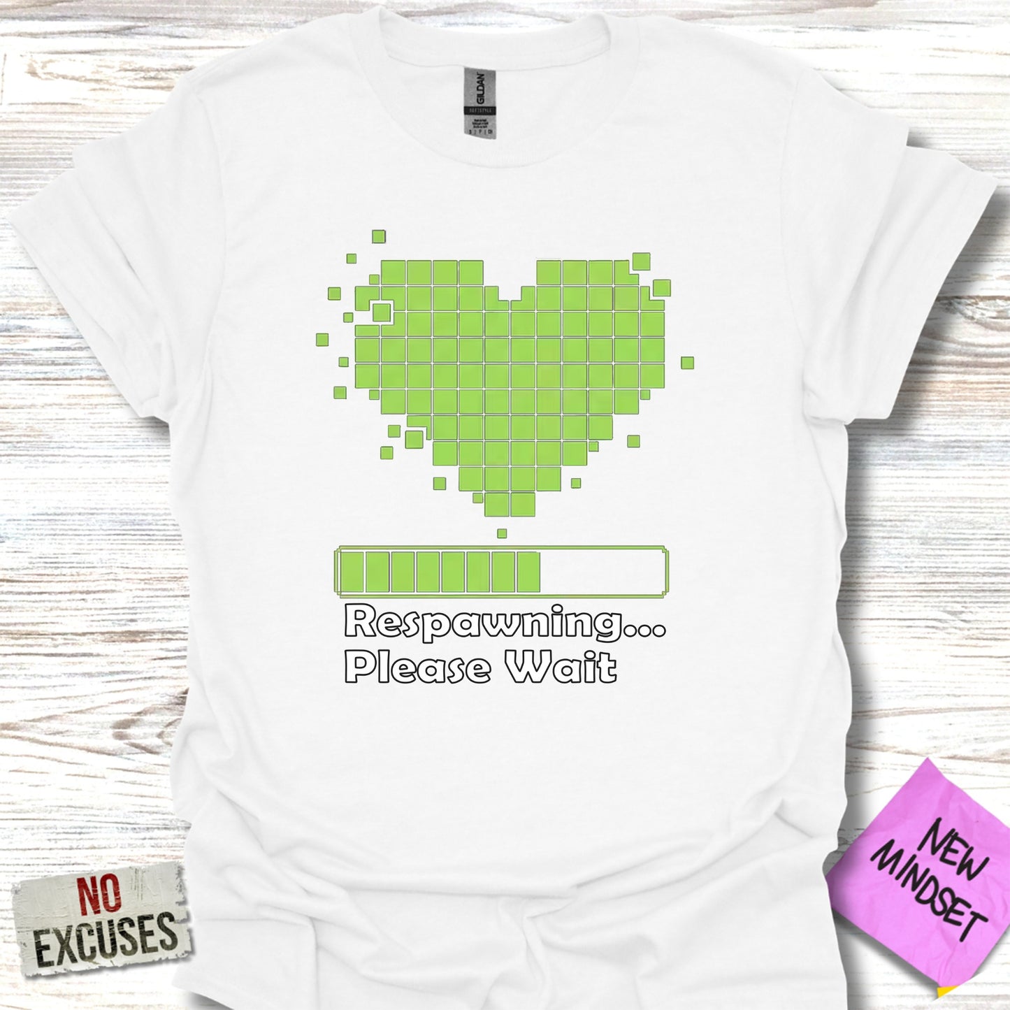 Respawning Please Wait Text Graphic Tee Shirt product type