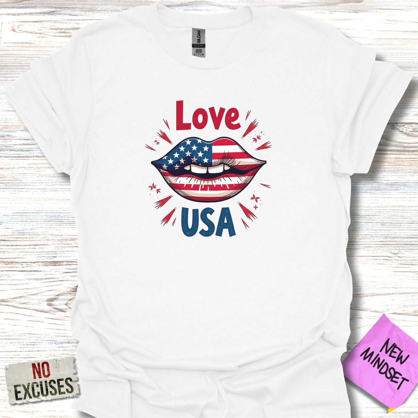 Love USA Lip Graphic Patriotic Themed Shirt product type