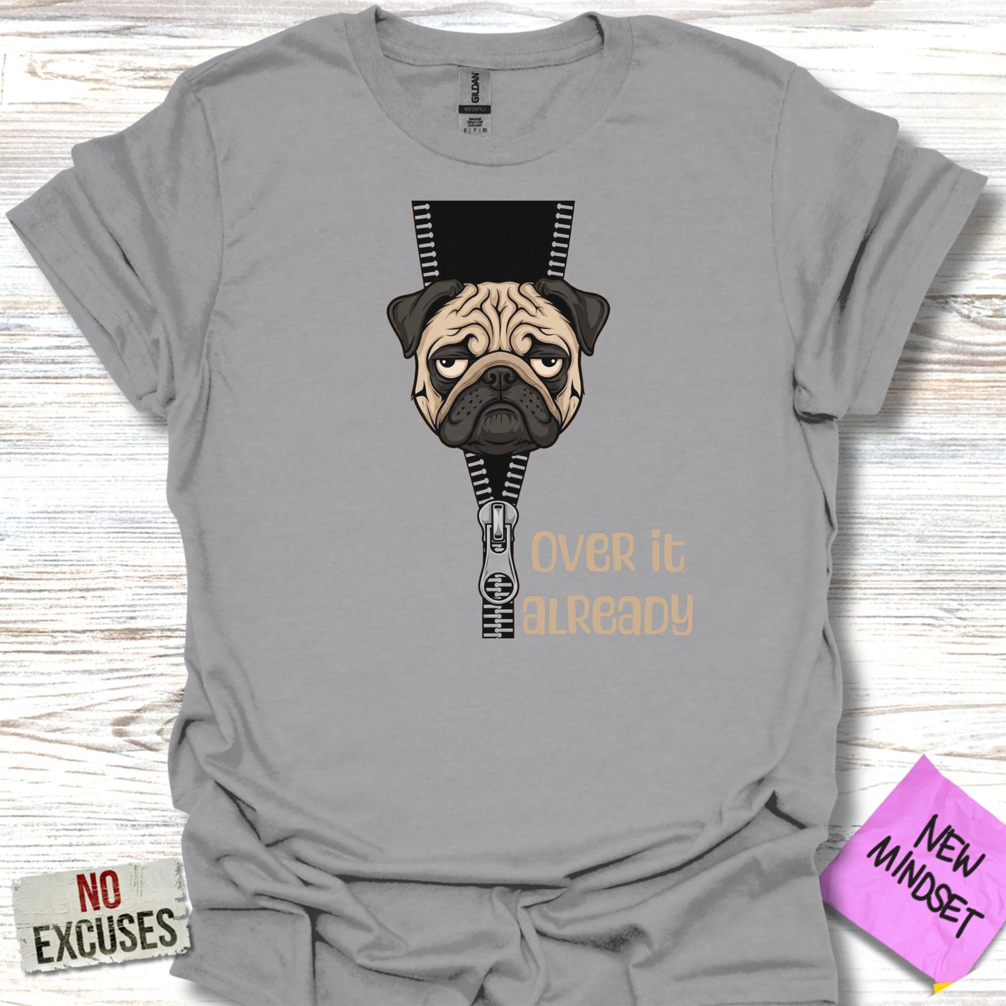 Over It Already Pug Graphic T-Shirt product