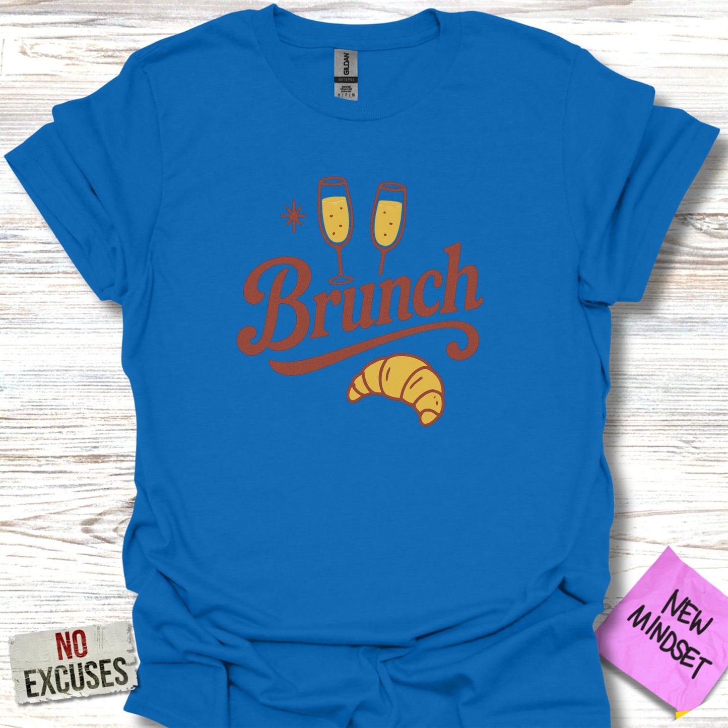 Brunch with Croissant and Champagne Glasses T-shirt product