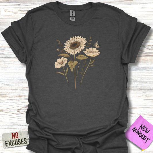 Floral Sunflower Graphic Tee Shirt Fashionable Product