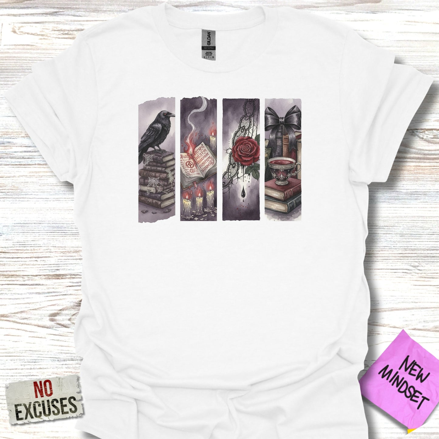 Gothic Crow Rose and Candle Print Design product
