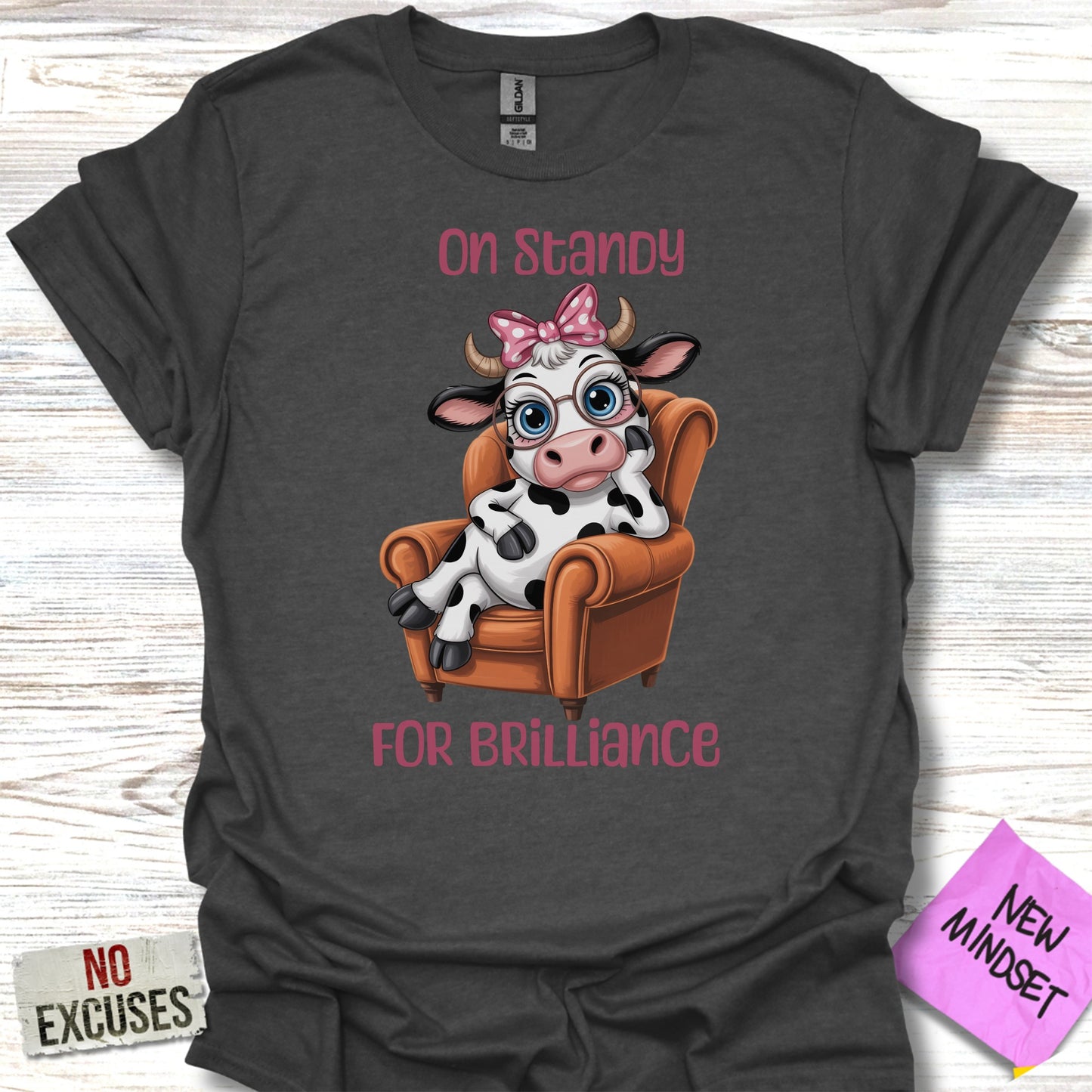 On Standby For Brilliance Cow Graphic T-Shirt product