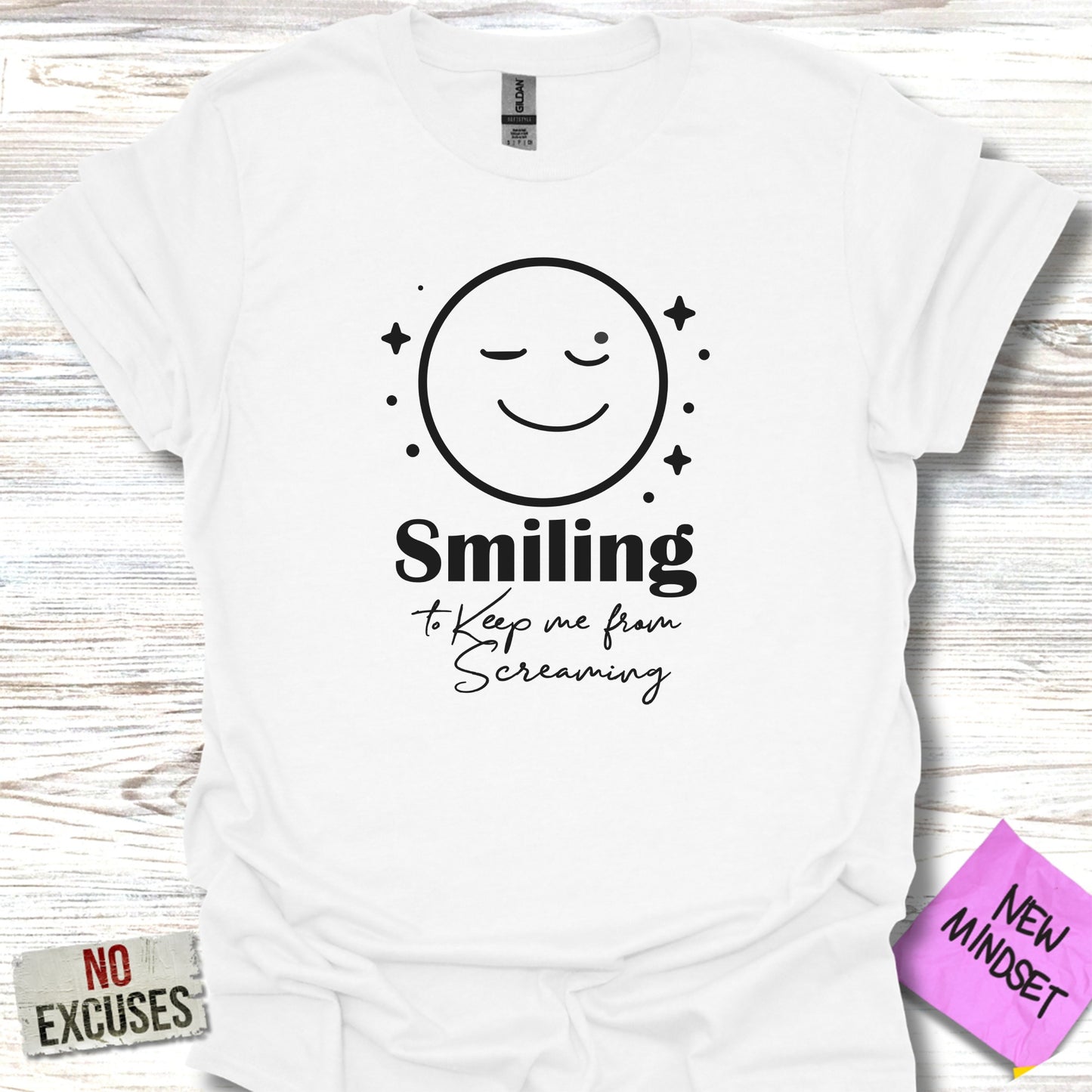 Smiling to Keep Me from Screaming T-shirt product type
