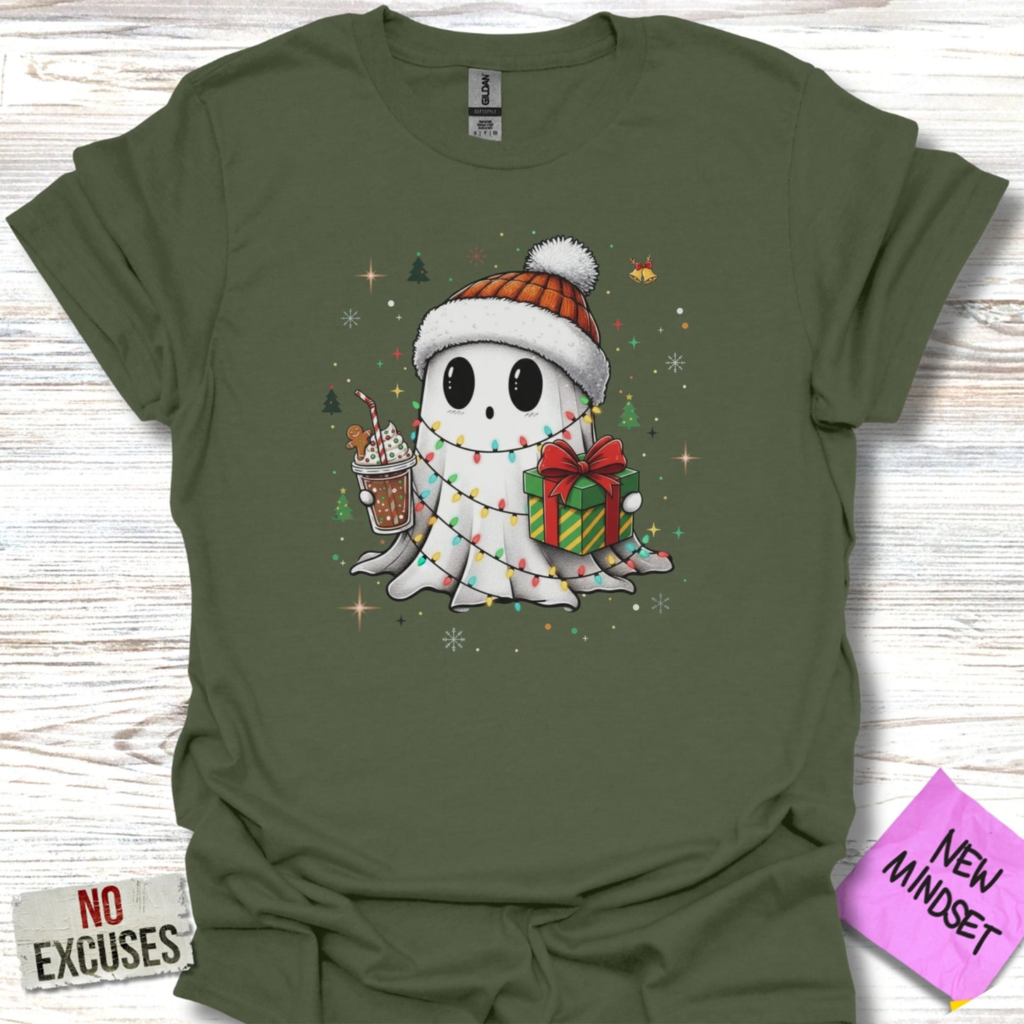 Adorable Festive Ghost With Gifts Holiday Shirt product type