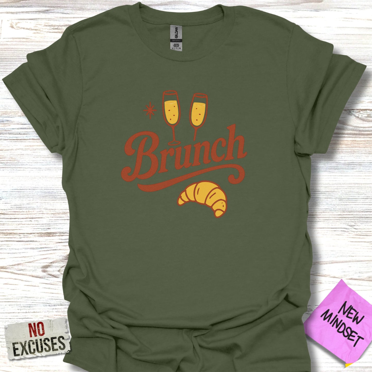 Brunch Croissant and Champagne Glasses T-shirt product type