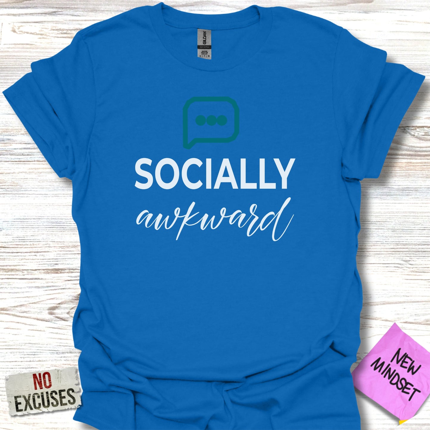 Socially Awkward Blue Casual T-shirt Product
