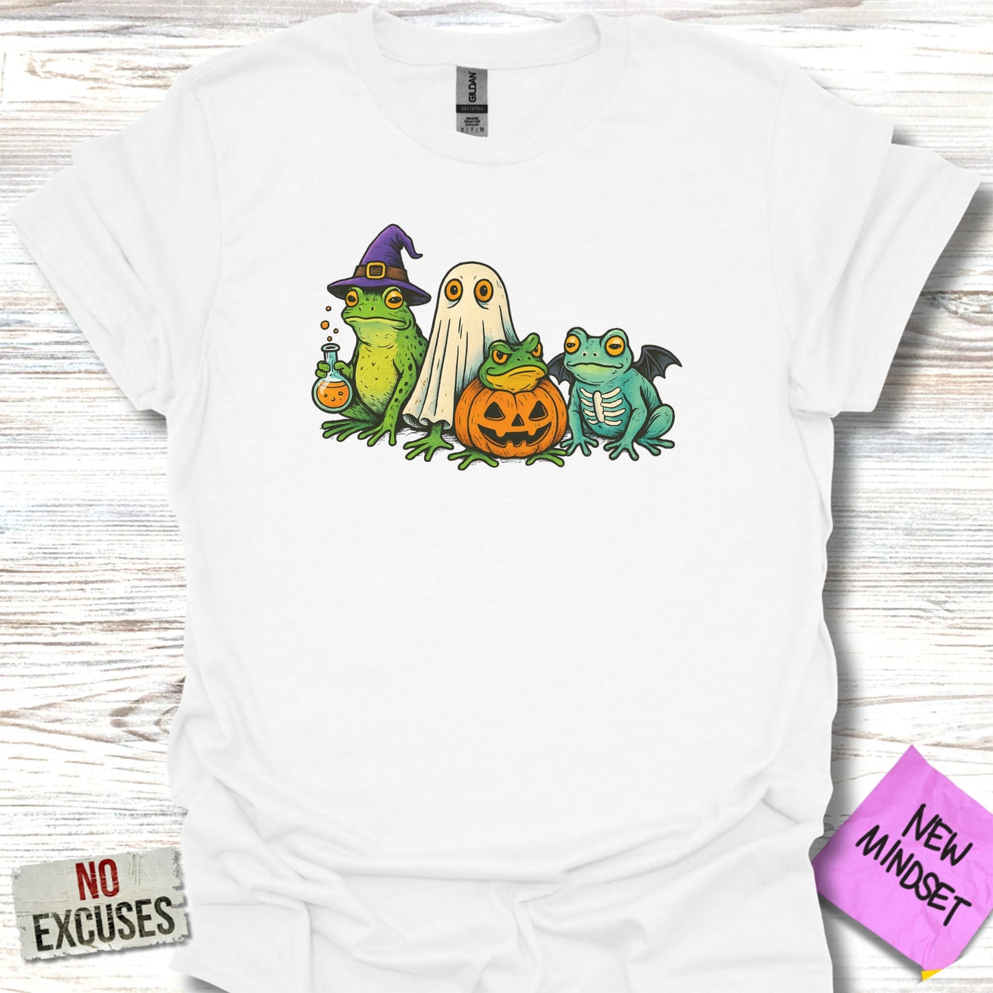 Halloween Frogs Ghost and Pumpkin Themed Shirt product