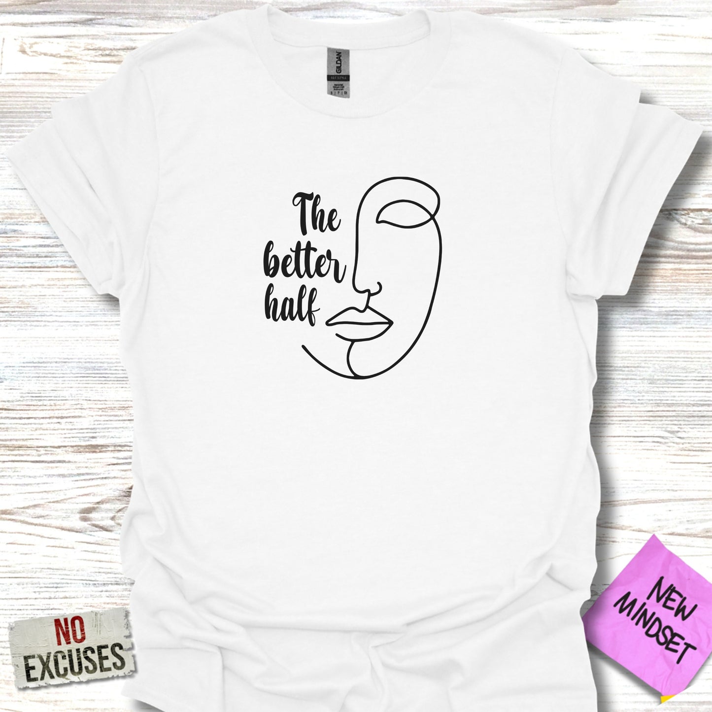 The Better Half Face Art Printed Graphic T-shirt product type