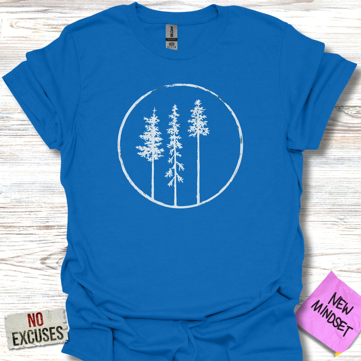 Artistic Circle Design Blue Casual Wear T-shirt product