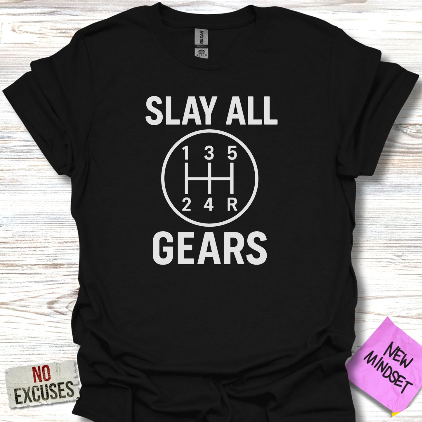 Slay All Gears Graphic Black T-shirt product type