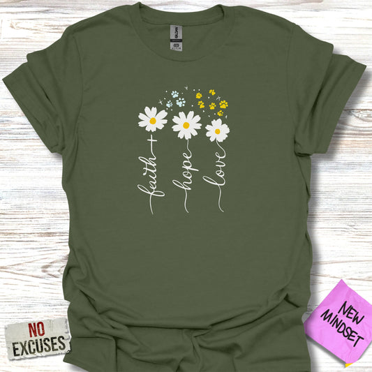 Faith Hope Love Floral Graphic T-shirt product type
