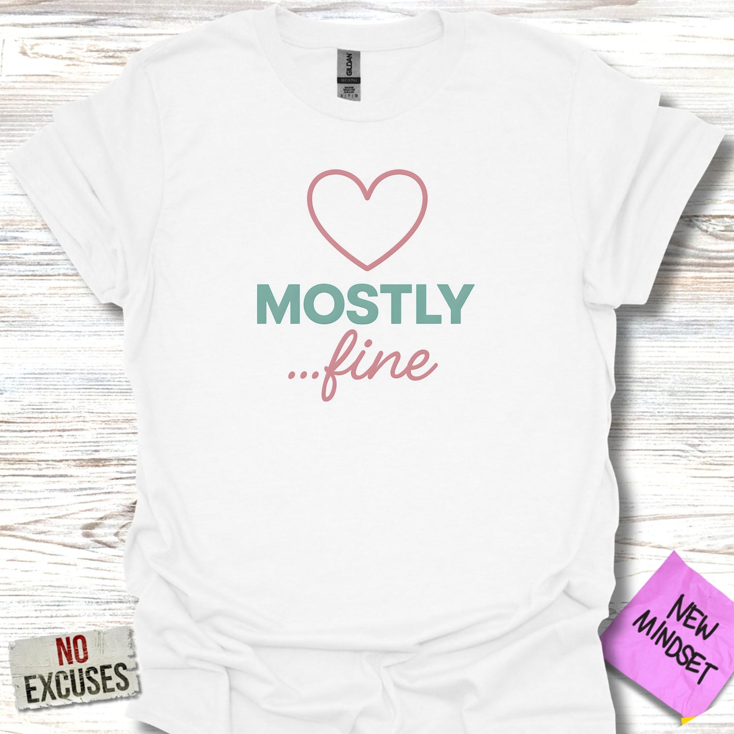 Heart Mostly Fine Graphic Tee Shirt product type