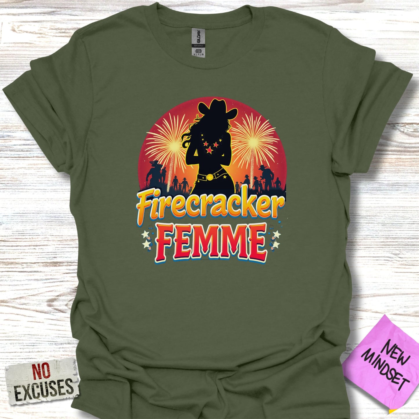 Firecracker Femme Cowboy Hat Graphic T-Shirt product type