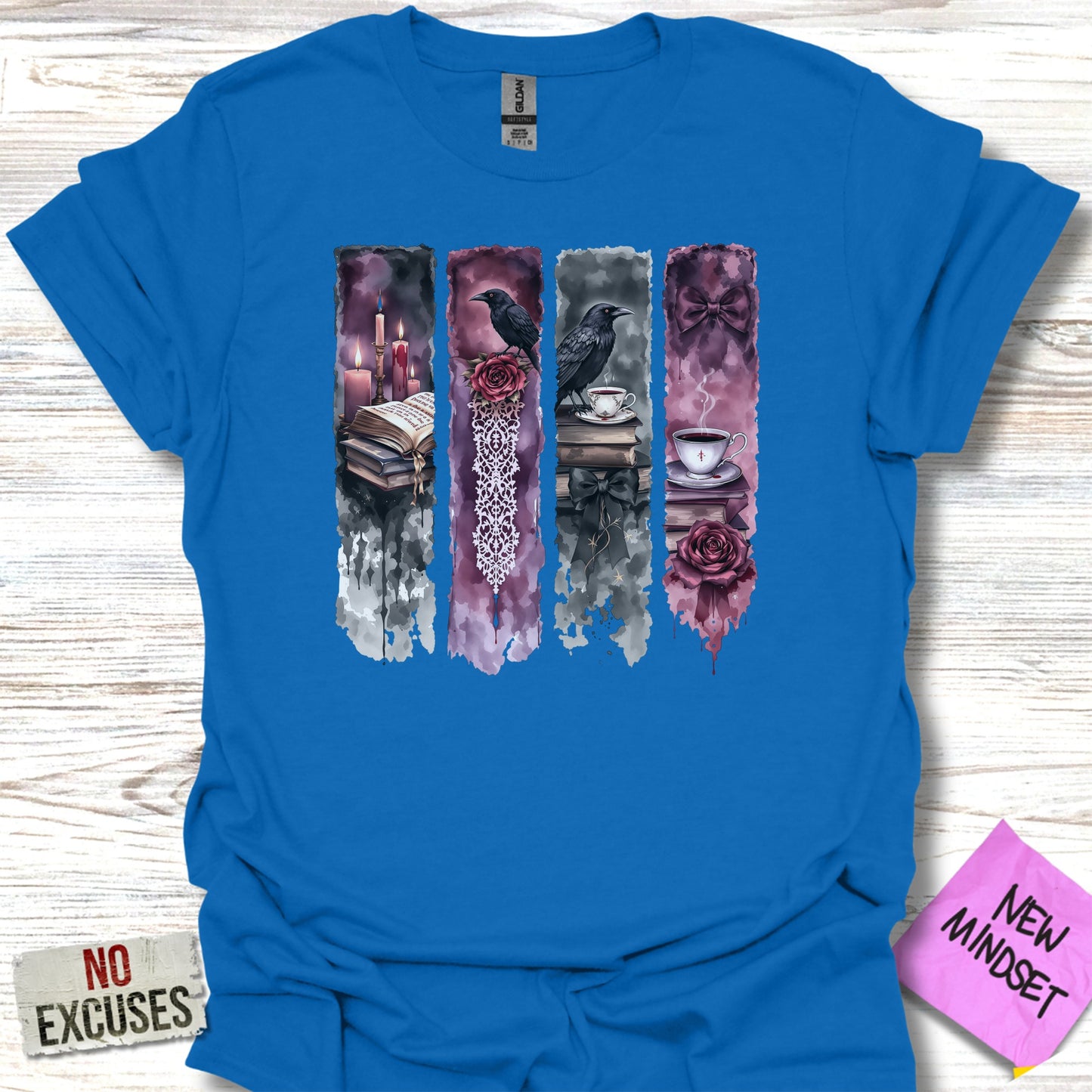 Gothic Ravens and Books Scene T-Shirt product