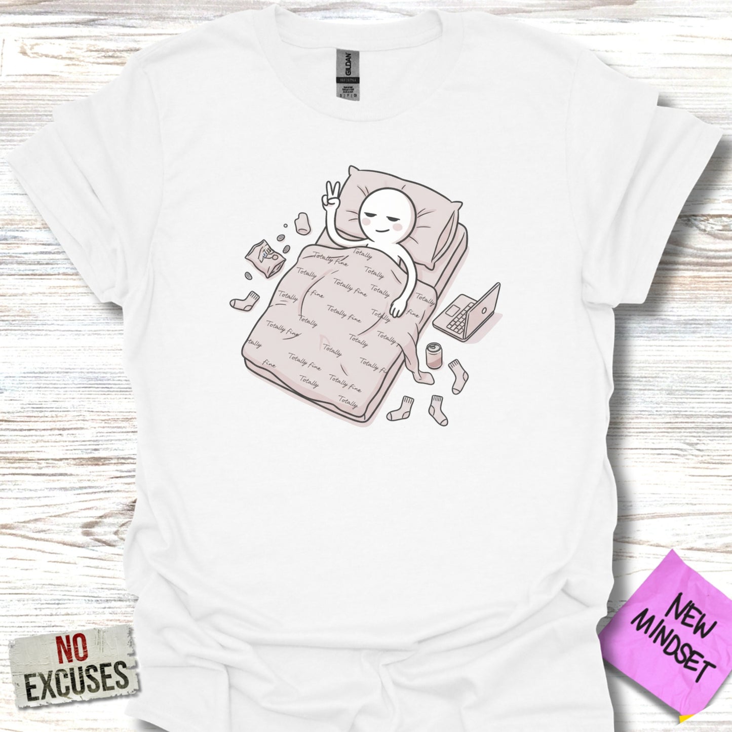 Peaceful Cat Design on Cotton White Shirt product