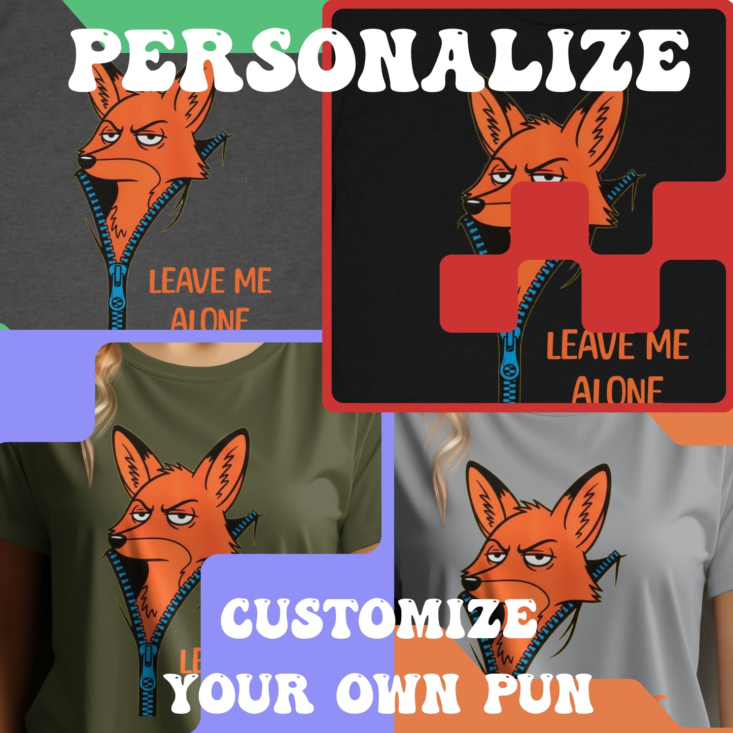 Zipper Fox Customize - T-Shirt