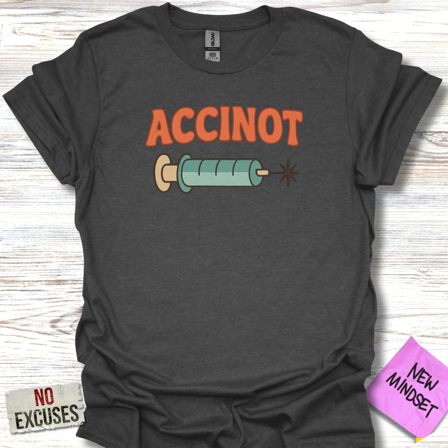 Accinot Syringe Graphic Motivational T-Shirt product