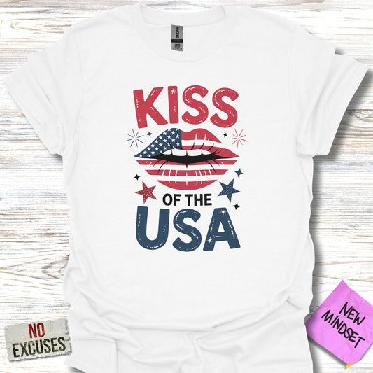 Kiss of the USA Patriotic Lip Print Shirt product type