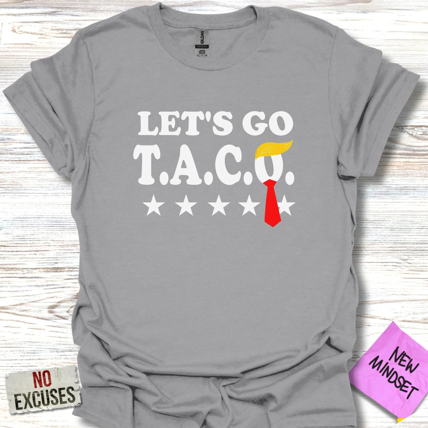 LET'S GO TACO Grey Graphic Tee Shirt product type