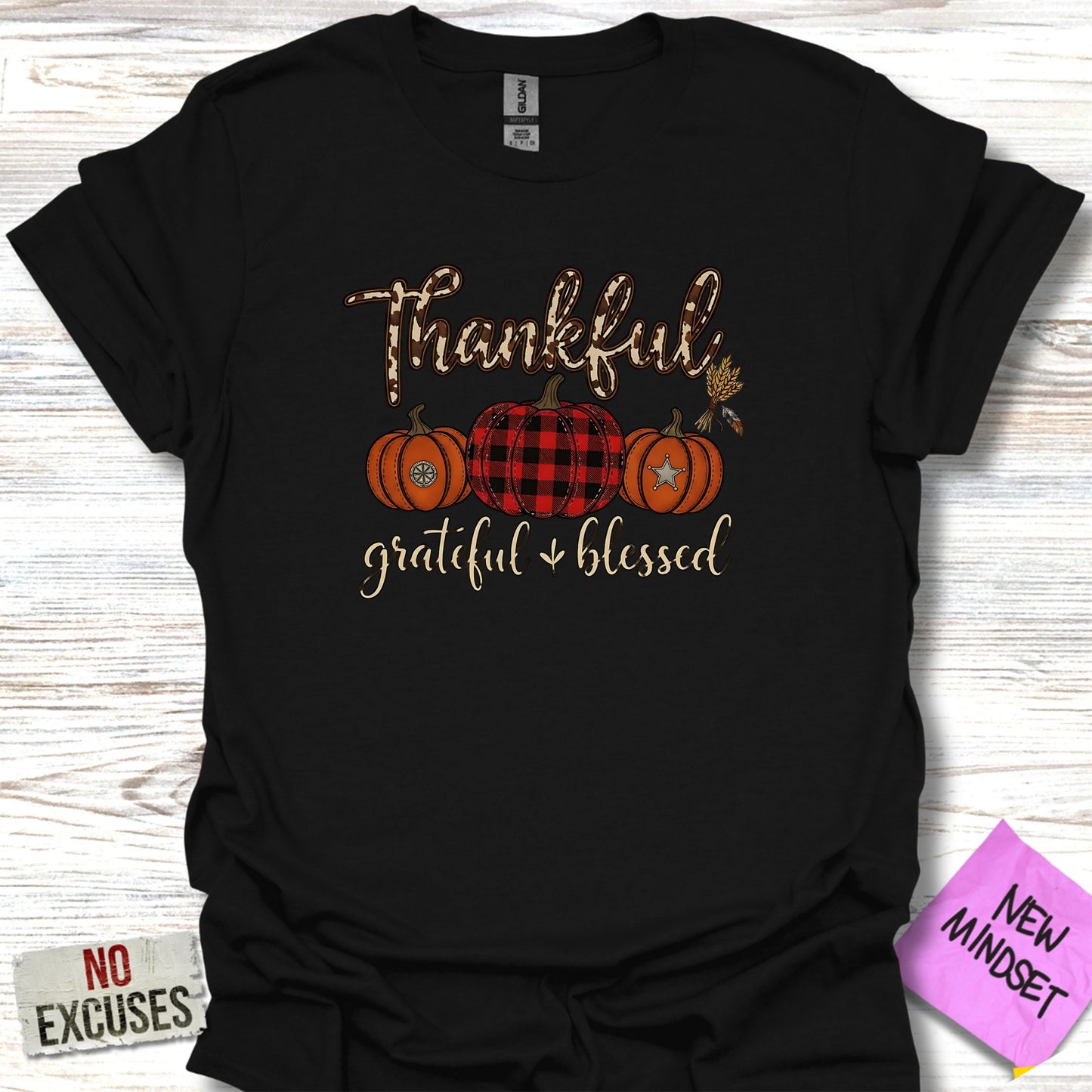 Thankful Grateful Blessed Pumpkins Theme T-shirt product type