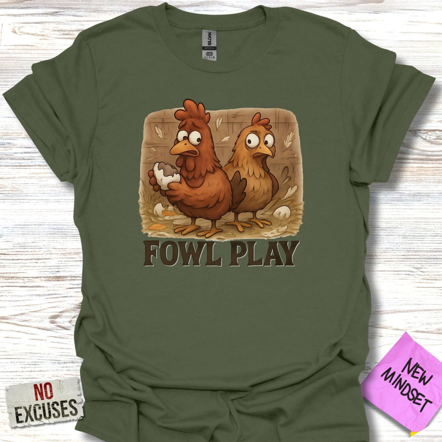 Fowl Play Chicken Cartoon Graphic T-Shirt product