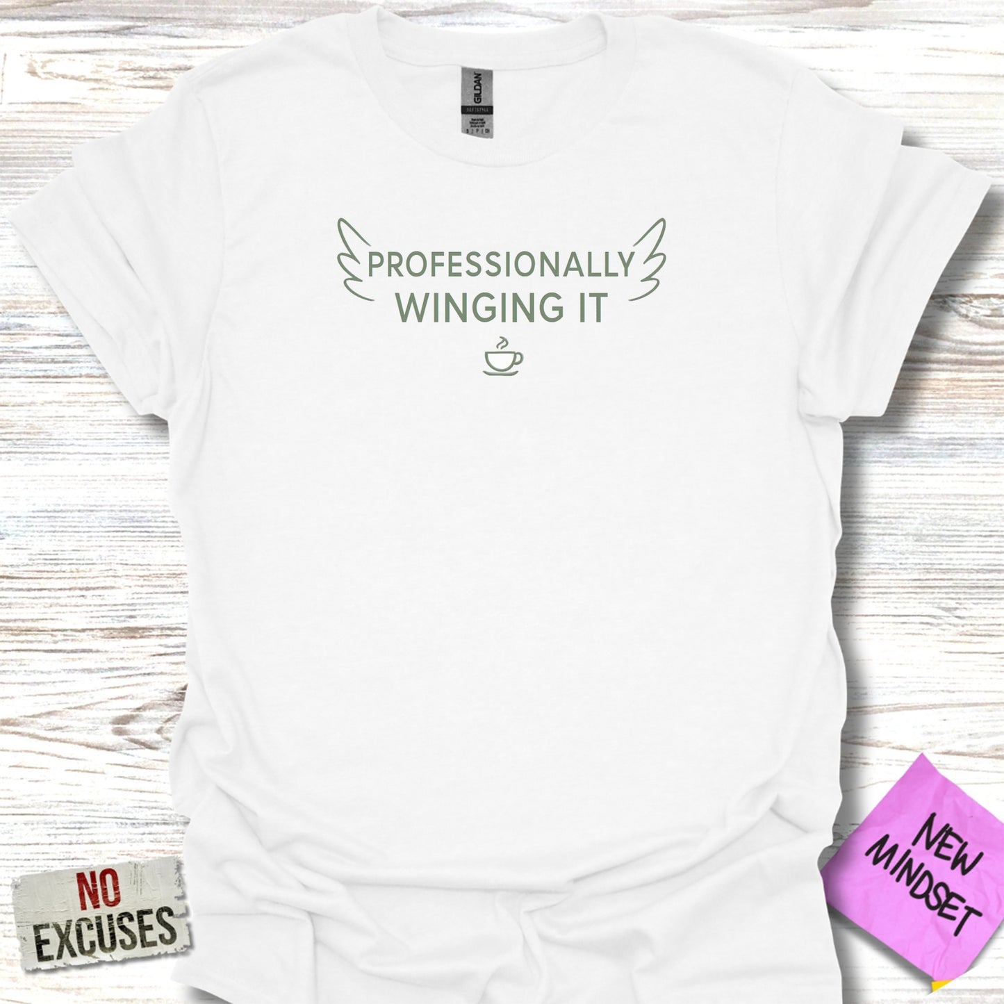 Professionally Winging It Funny Graphic Tee Shirt