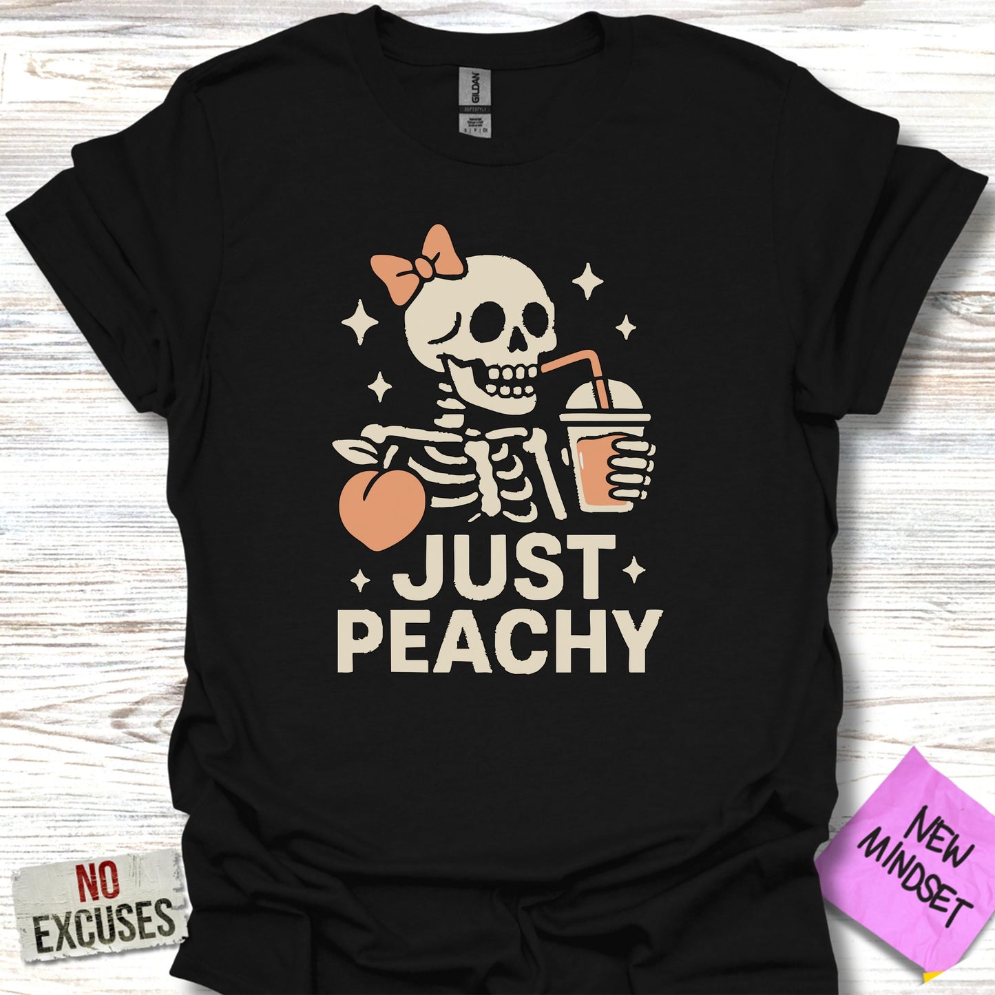Just Peachy Skeleton with Peach Graphic Shirt product type