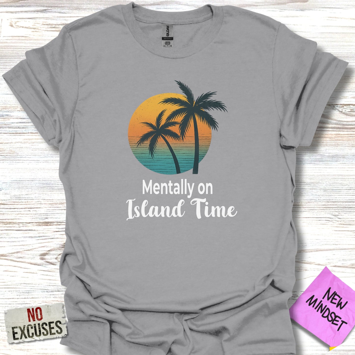 Mentally on Island Time Graphic Palm Trees product