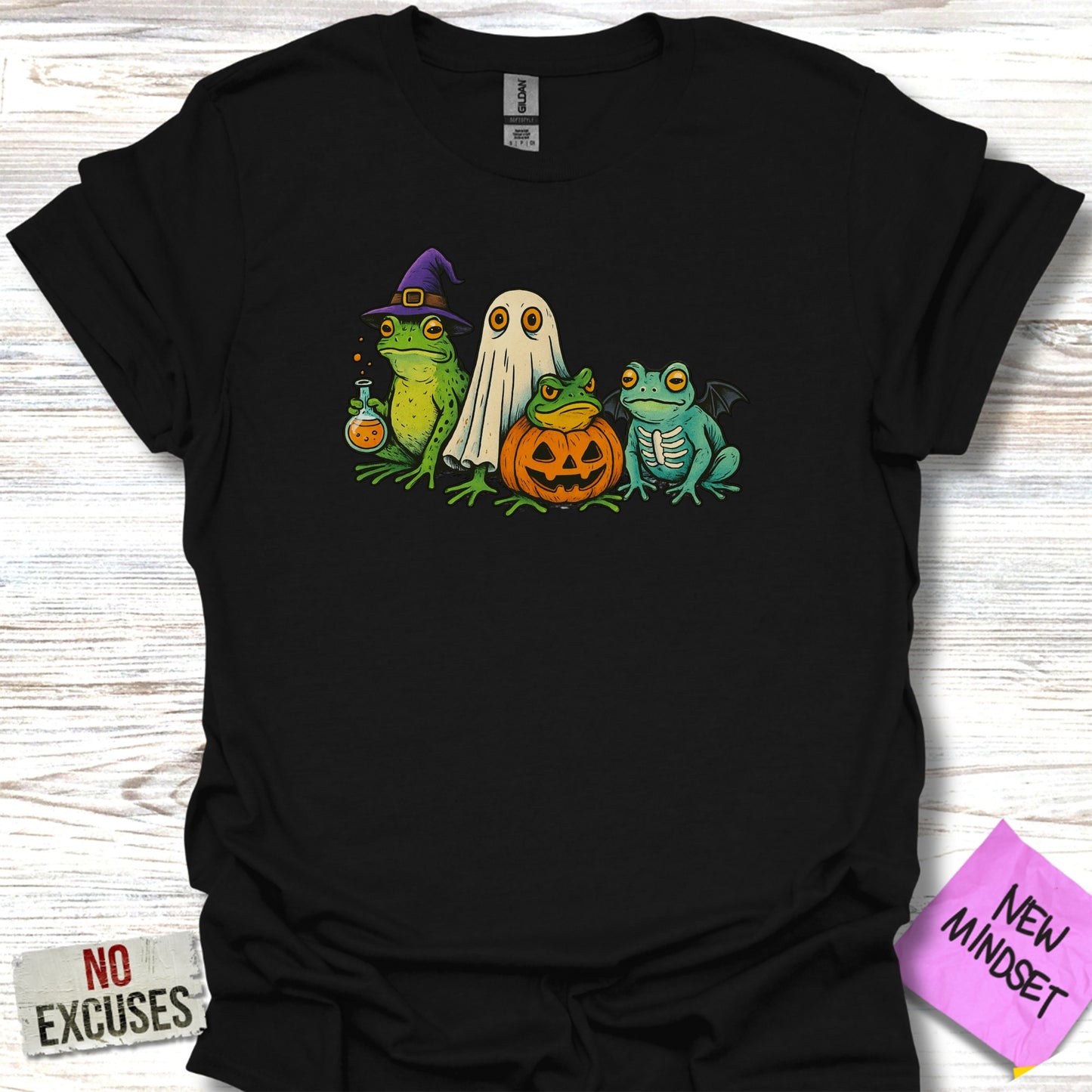 Cute Halloween Frogs with Costumes Graphic Tee product type