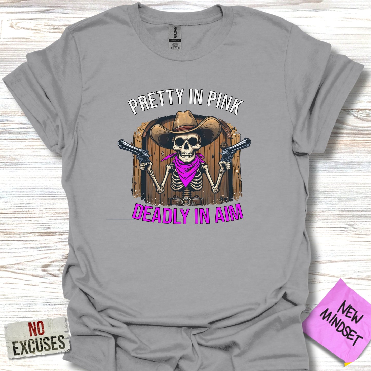 Pretty in Pink Deadly in Aim Skeleton T-shirt product