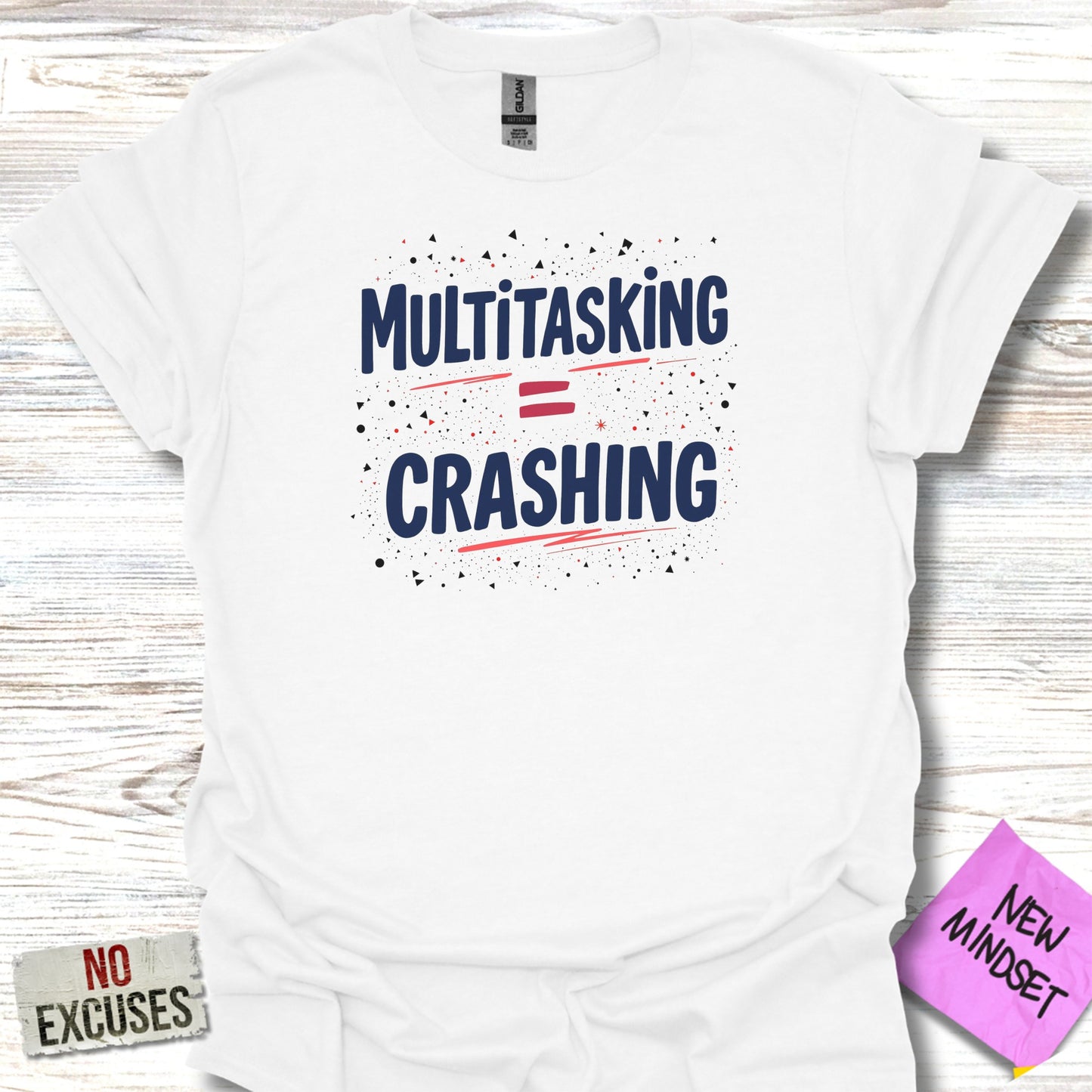 Multitasking Equals Crashing T-shirt Design