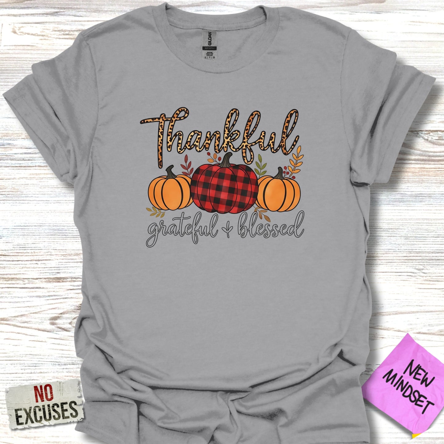 Thankful Grateful Blessed Pumpkin Theme Shirt product type