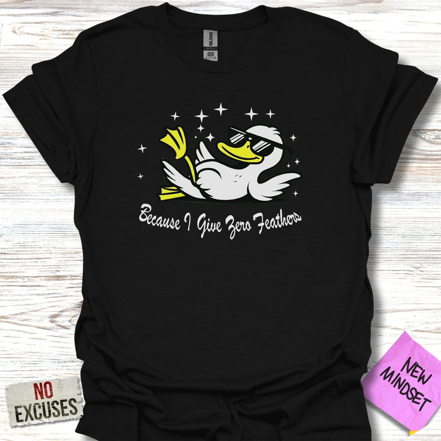 Because I Give Zero Feathers Duck Design T-shirt product