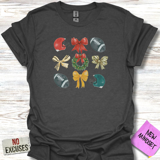Christmas Themed Football Helmets Holiday Shirt product