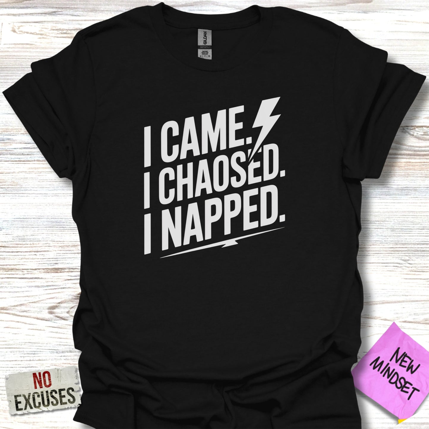 I Came I Chaos I Napped Black Graphic T-shirt product