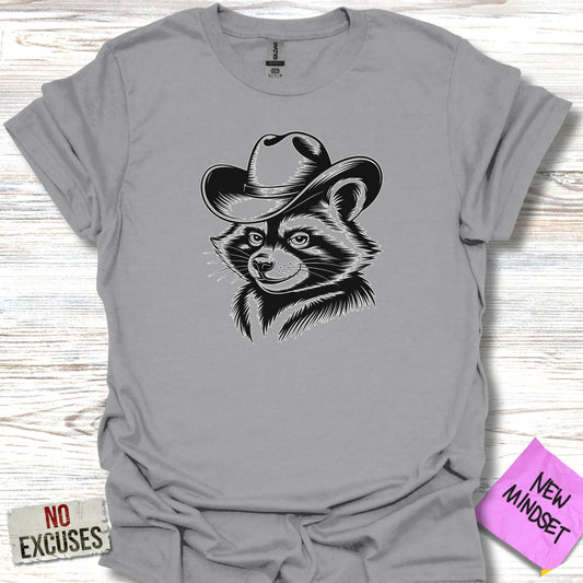 Cowboy Hat Wearing Raccoon Graphic Shirt product type
