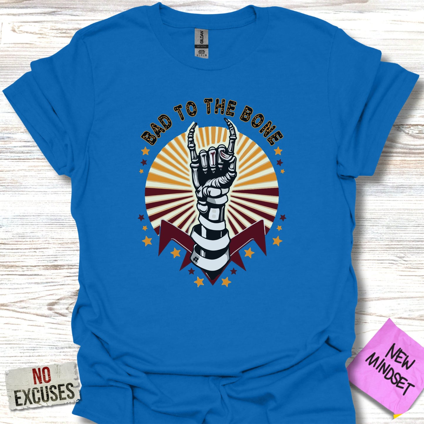 Bad to the Bone Graphic Blue T-Shirt product