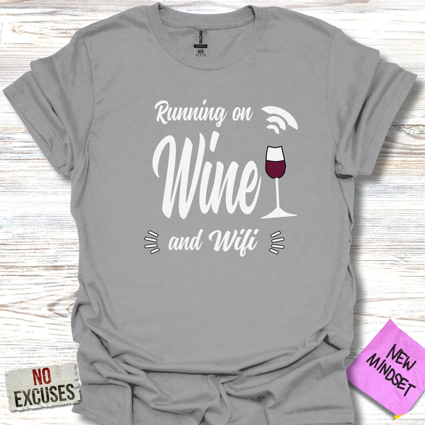 Running on Wine and Wifi Graphic T-shirt product