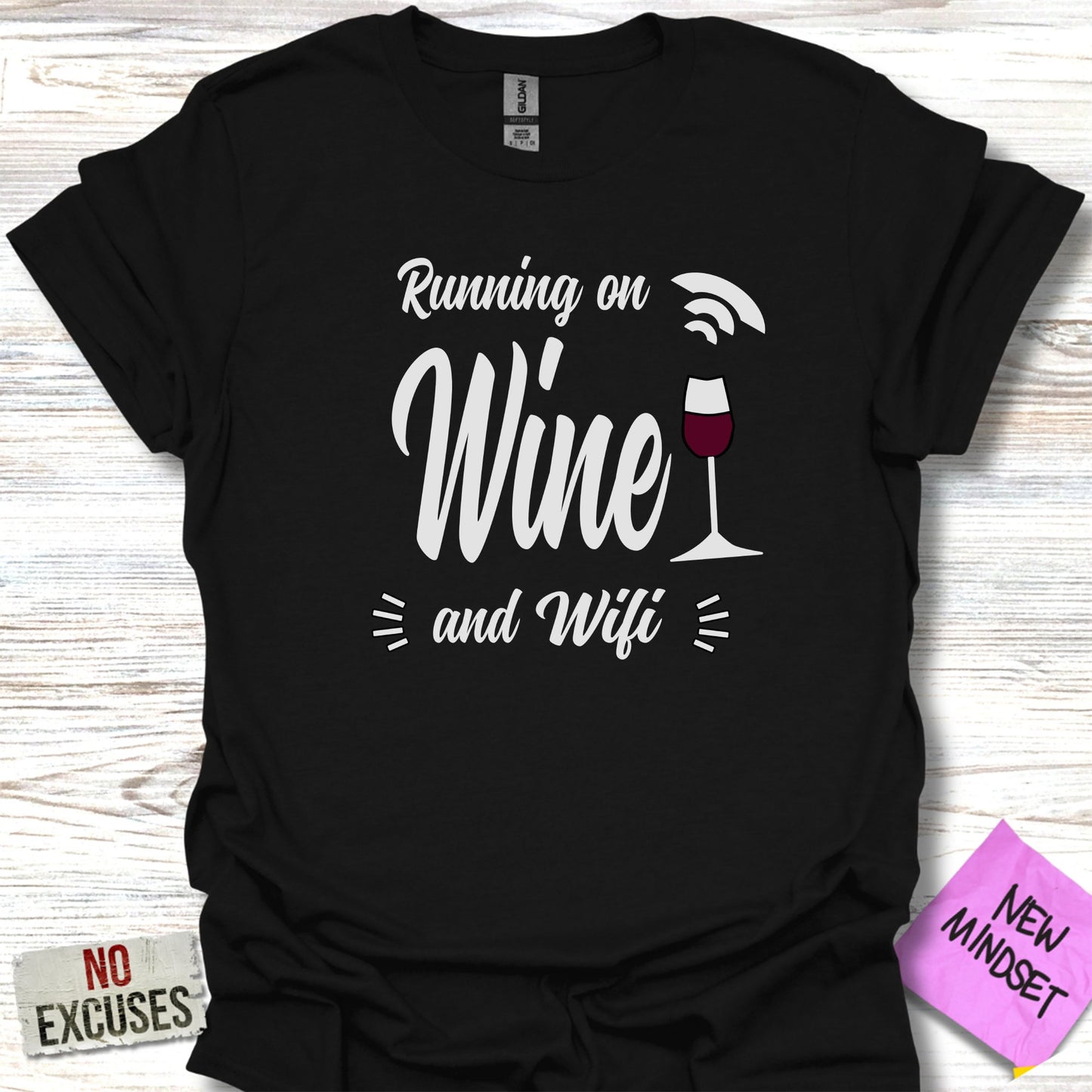 Running on Wine and Wifi Graphic T-shirt product