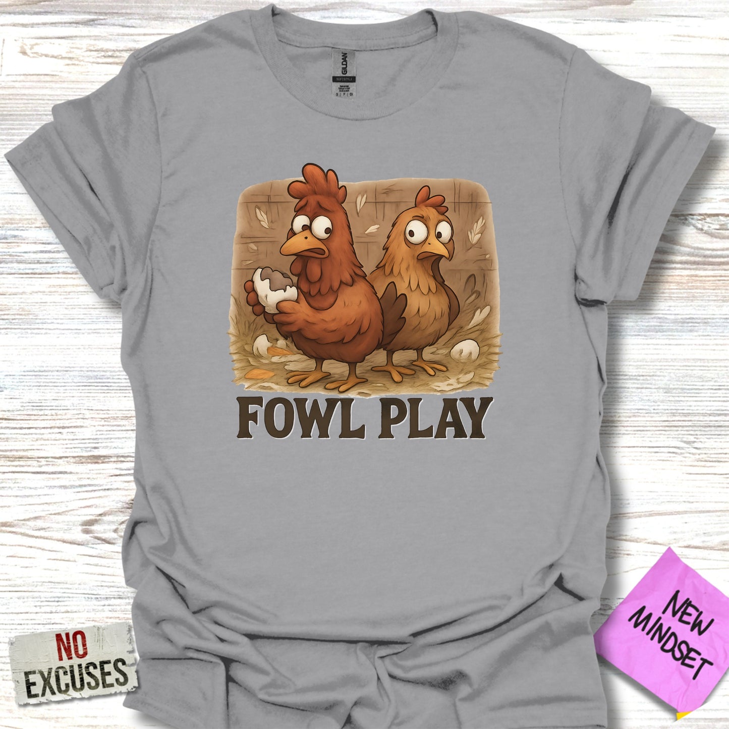 Fowl Play Chicken Graphic Tee Humorous Farm Animal product