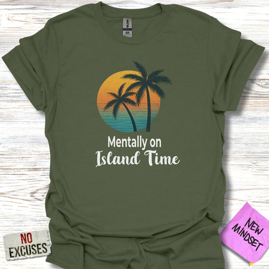 Mentally on Island Time Palm Trees Graphic Shirt product