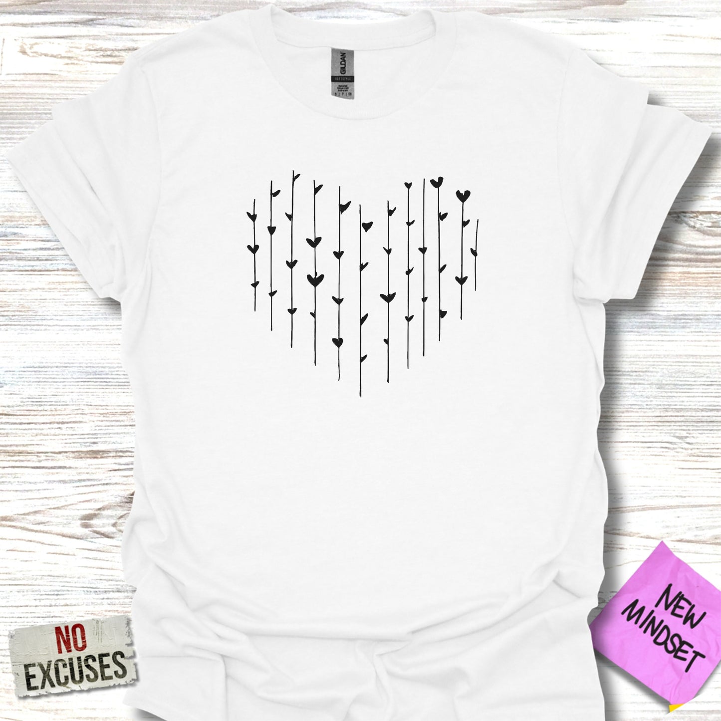 Heart Arrows in Heart Shape Design T-shirt product type