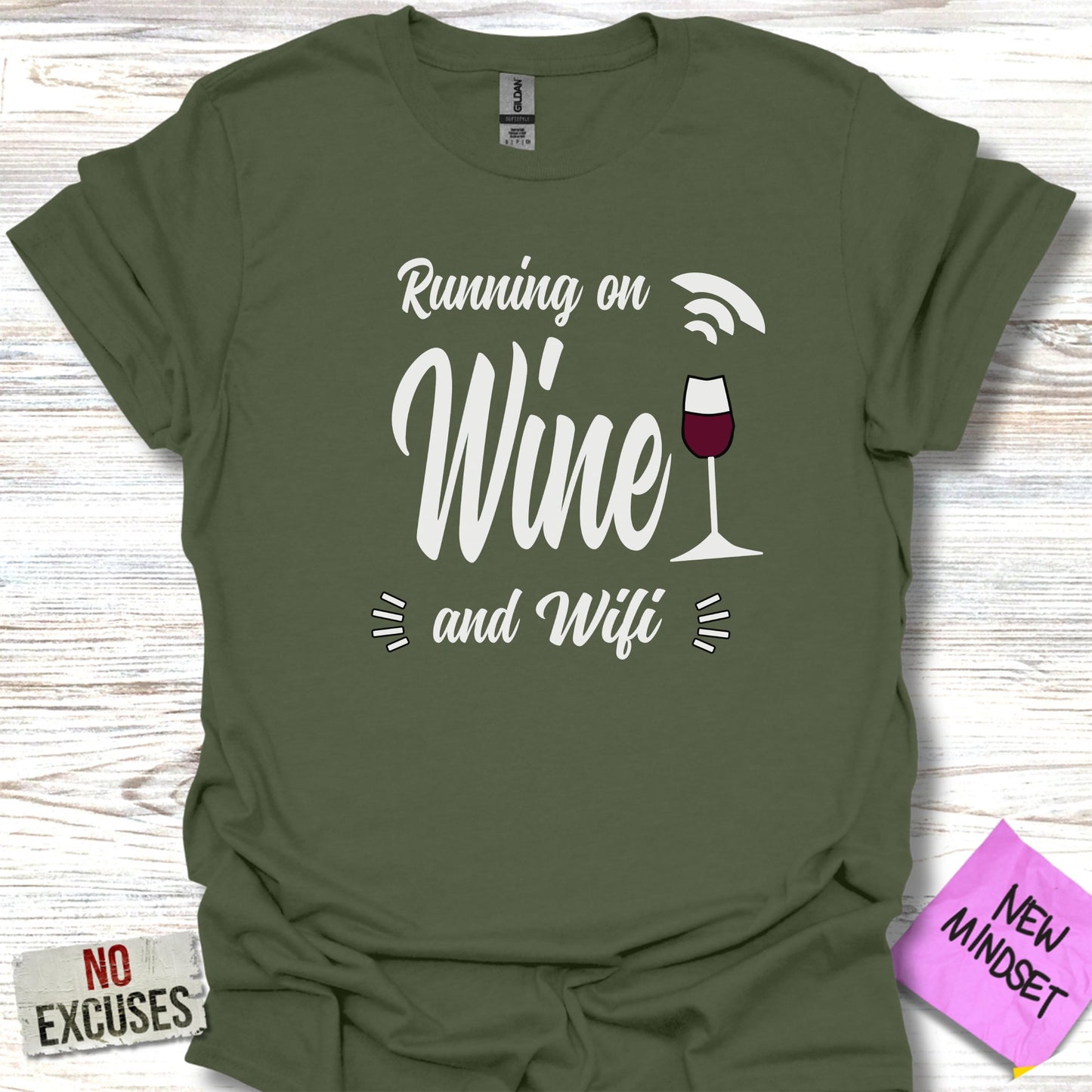 Running on Wine and Wifi Graphic Tee Shirt product type
