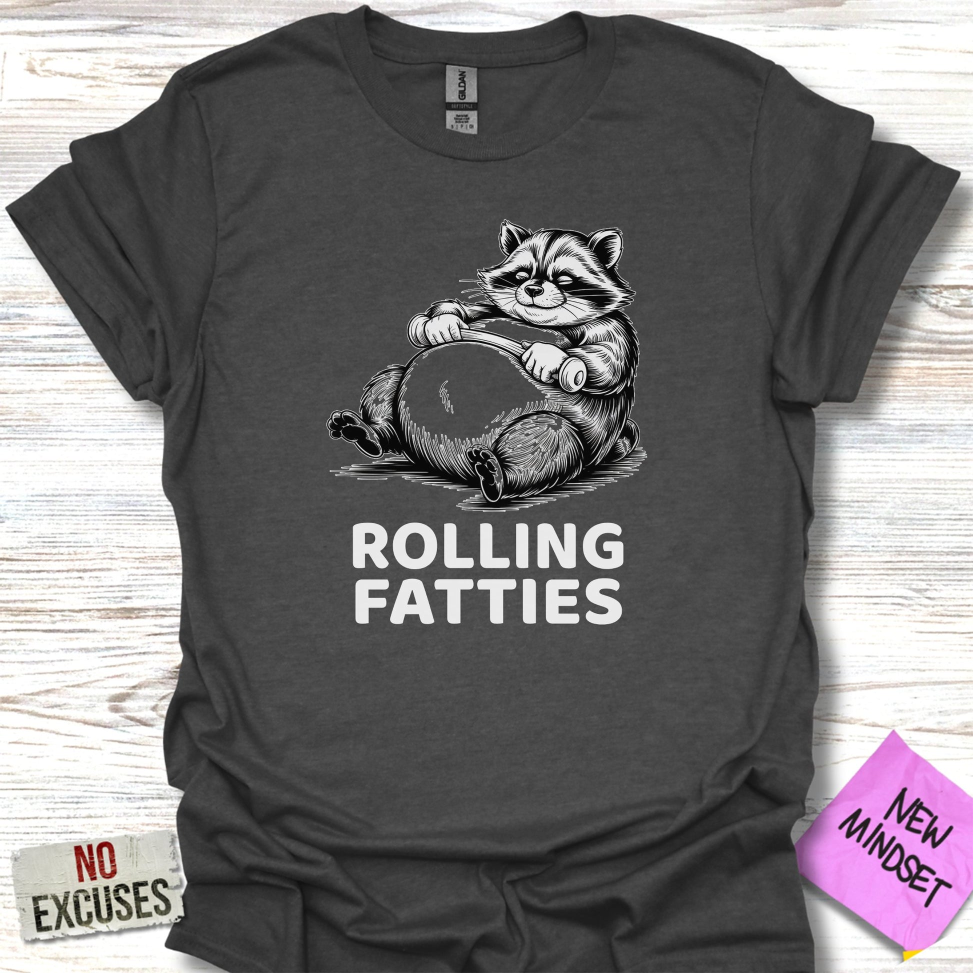 Rolling Fatties Funny Raccoon Graphic T-shirt product
