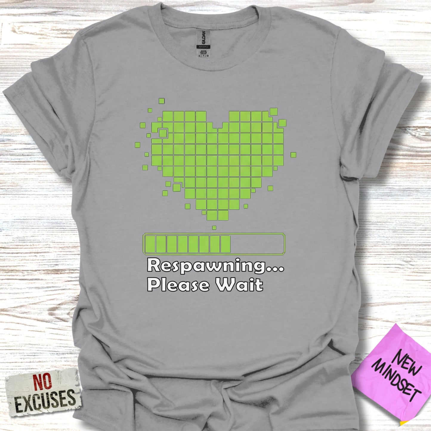 Respawning Please Wait Pixel Heart Design Shirt product