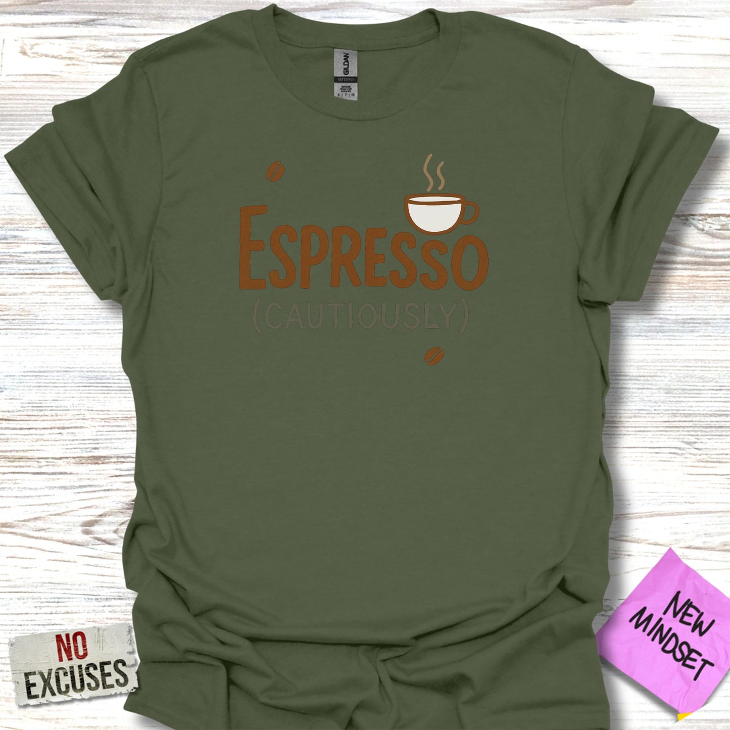 Espresso Cautiously Statement Graphic Tee
