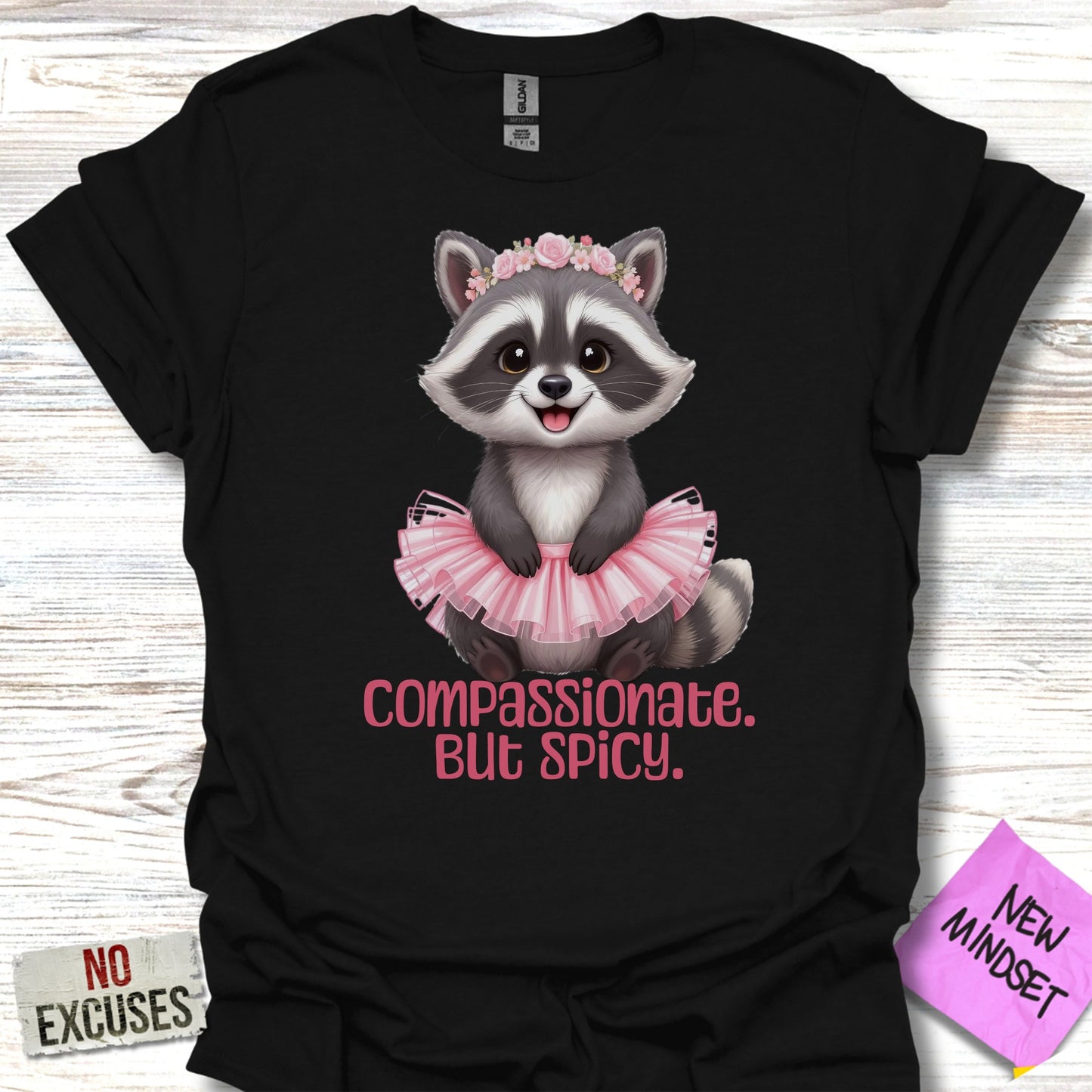 Compassionate But Spicy Raccoon Graphic T-shirt product type