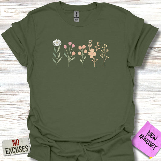 Delightful Daisy and Floral Design Graphic Tee product type
